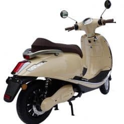 Back Of Cream Coloured Moped