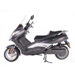 Side View Of Black Electric Motorbike