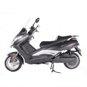 Side View Of Black Electric Motorbike