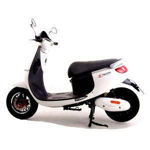 Side View Of White Electric Bike