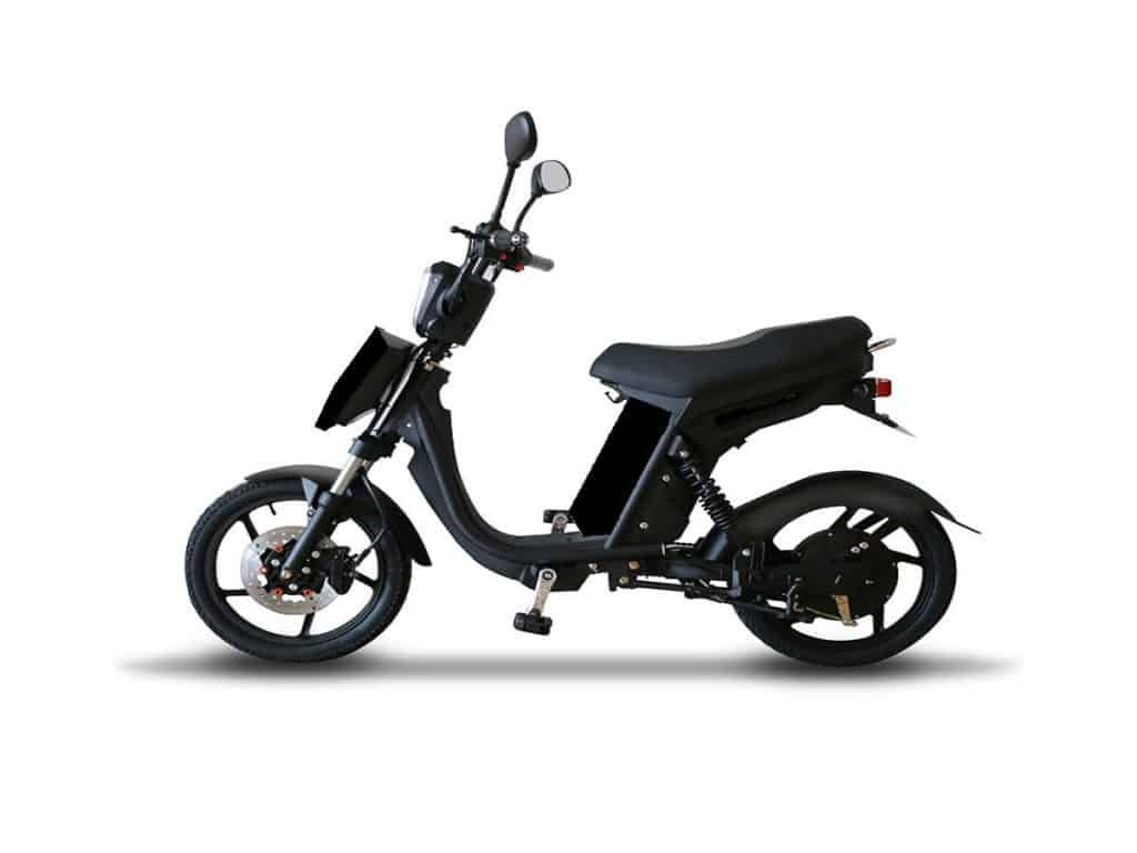 Side View Of Black Electric Bike