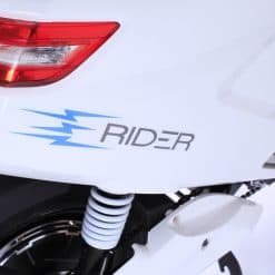Back Of White E Rider Electric Moped