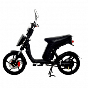 Side View Of Black Electric Bike