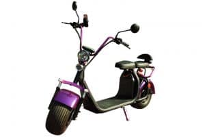 Purple And Black Electric Moped